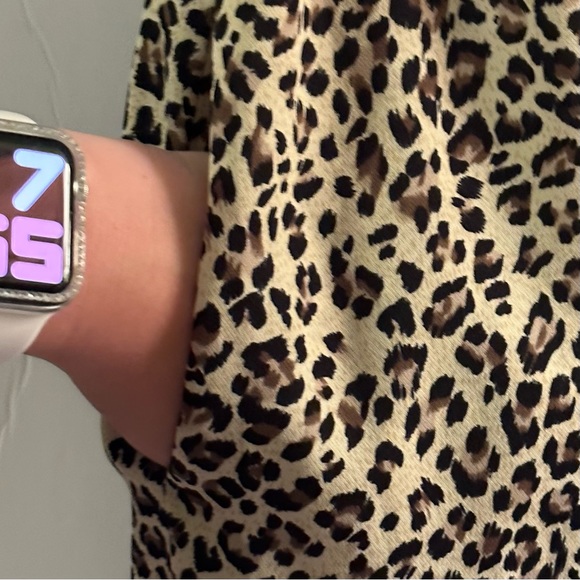 🍓Main Strip Long Maxi Dress Black off shoulder adjustable strap Cheetah Size S - Picture 7 of 11